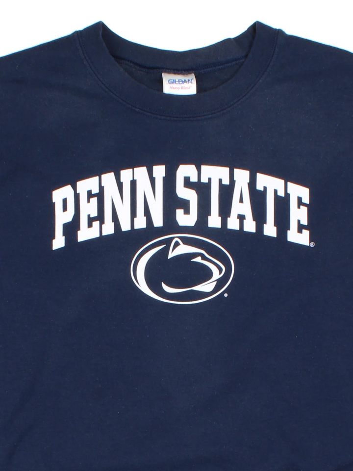 Vintage Penn State University Sweatshirt in a blue colourway, with logo printed on the front.