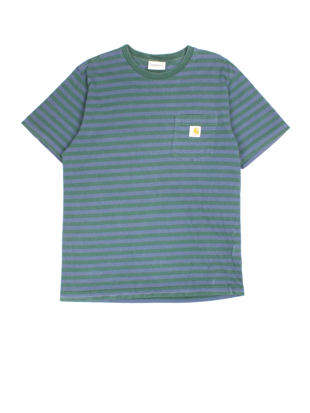 Vintage Carhartt T-Shirt in a blue/green colourway with front pocket and logo embroidered on the front.
