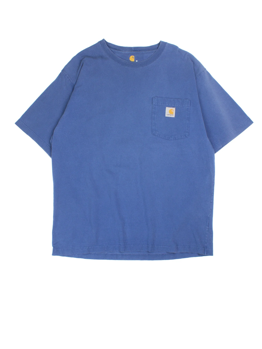 Vintage Carhartt T-Shirt in a blue colourway with front pocket and logo embroidered on the front.