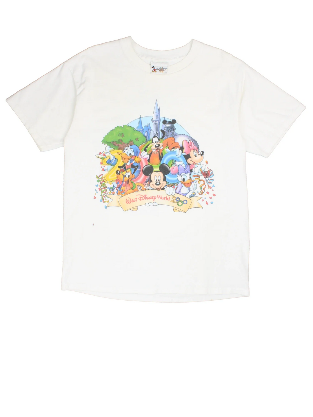 2000 Disney World T-Shirt in a white colourway with front and back graphic.