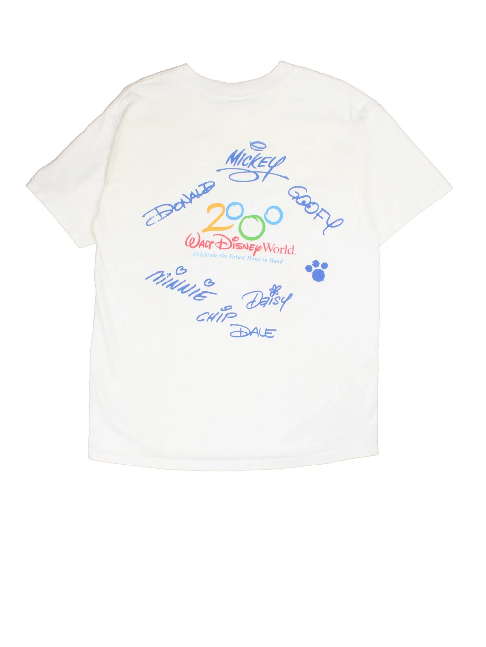 2000 Disney World T-Shirt in a white colourway with front and back graphic.