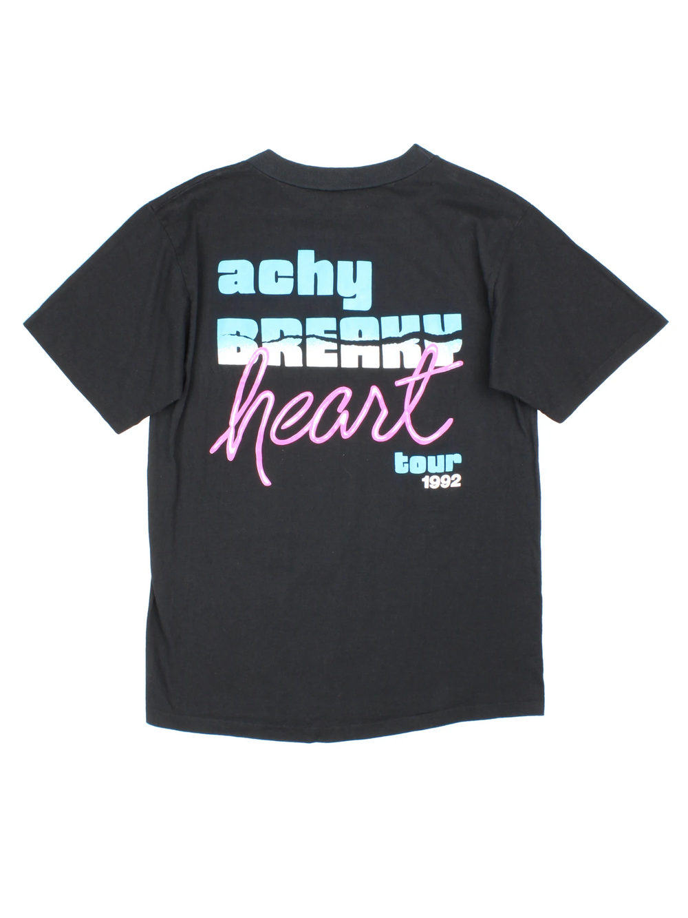 Vintage Billy Ray Cyrus, 1992 Achy Breaky Heart Tour T-Shirt in a black colourway with a graphic print on the front and back, is also signed in the corner on the front.