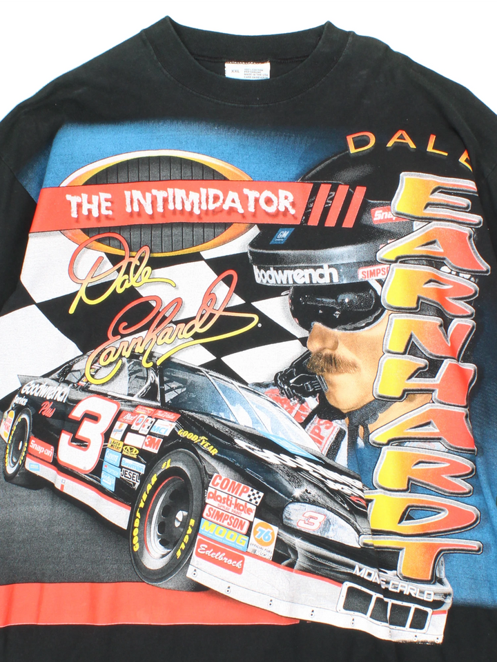 Vintage made in the USA NASCAR's Dale Earnhardt 'The Intimidator' all over print graphic t-shirt by Chase Authentic's 