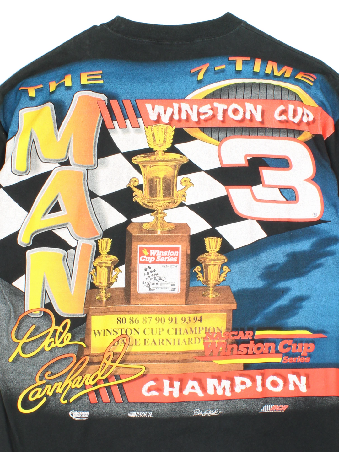 Vintage made in the USA NASCAR's Dale Earnhardt 'The Intimidator' all over print graphic t-shirt by Chase Authentic's 