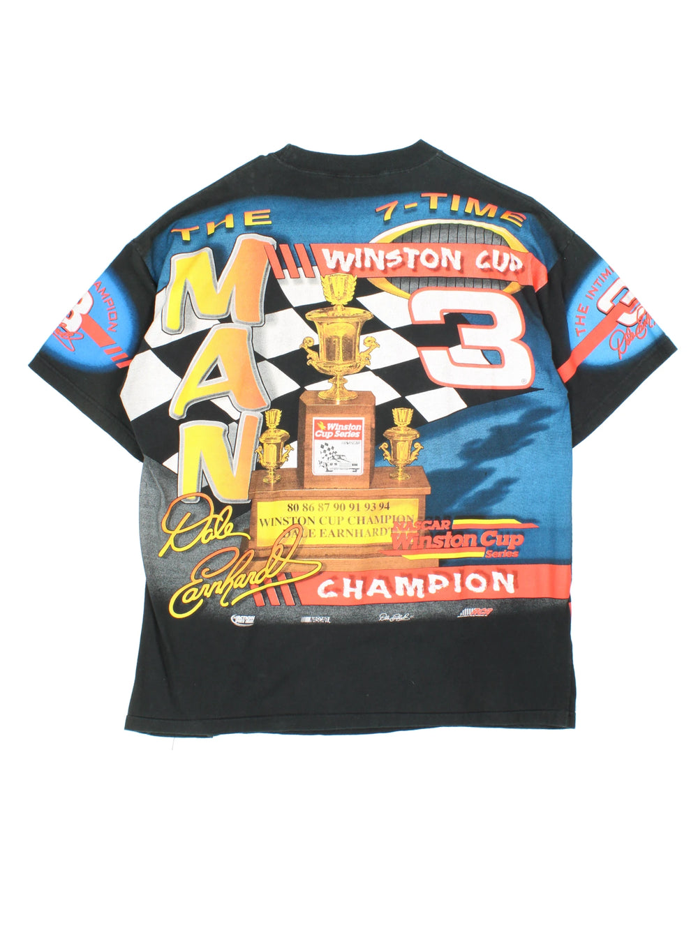 Vintage made in the USA NASCAR's Dale Earnhardt 'The Intimidator' all over print graphic t-shirt by Chase Authentic's 