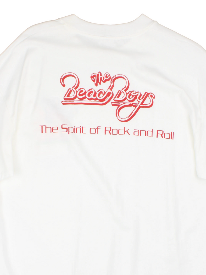 Vintage 1990 Beach Boys Convention single stitch white t-shirt with printed design on the front and back.  good condition  Size in Label:  Slim fit XL