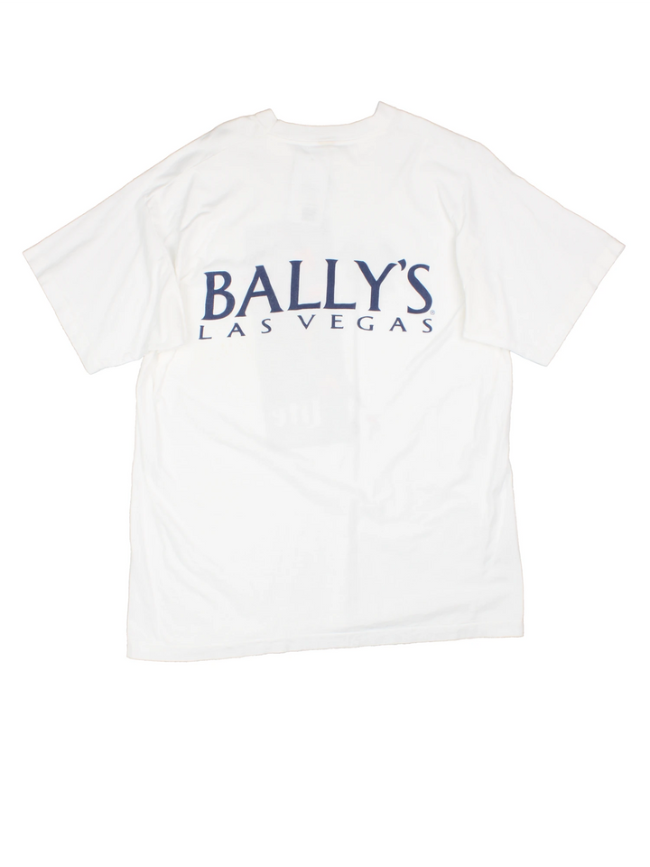 Vintage 1997 Super Bowl XXXI single stitch t-shirt in white with 'Bally's Las Vegas' sponsor on the back 