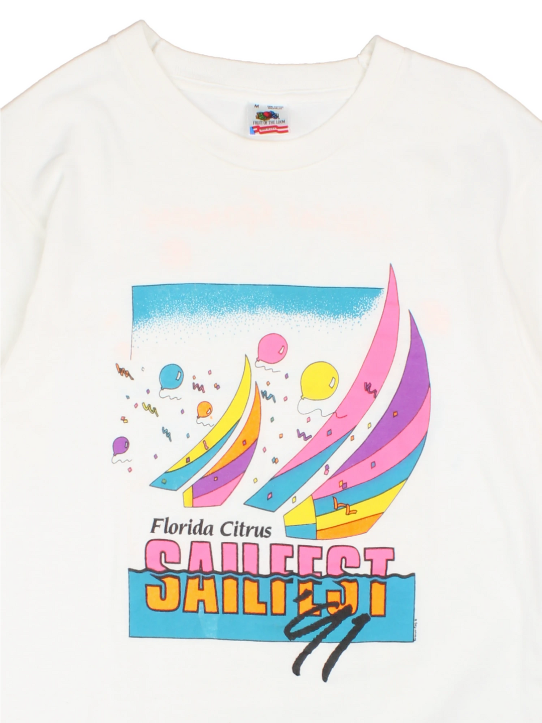 Vintage 1991 made in the USA  Florida Citrus Sail Fest t-shirt by Fruit of Loom with printed graphic on the front and back 