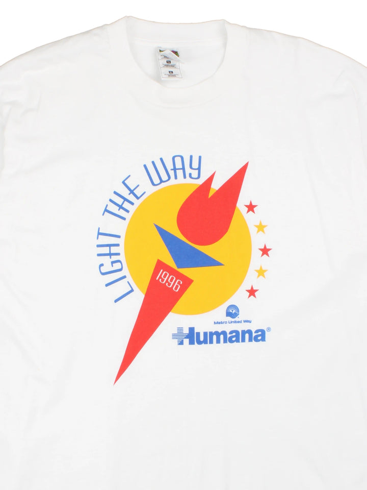 Vintage 1996 Humana "Light The Way" single stitch T-Shirt. 