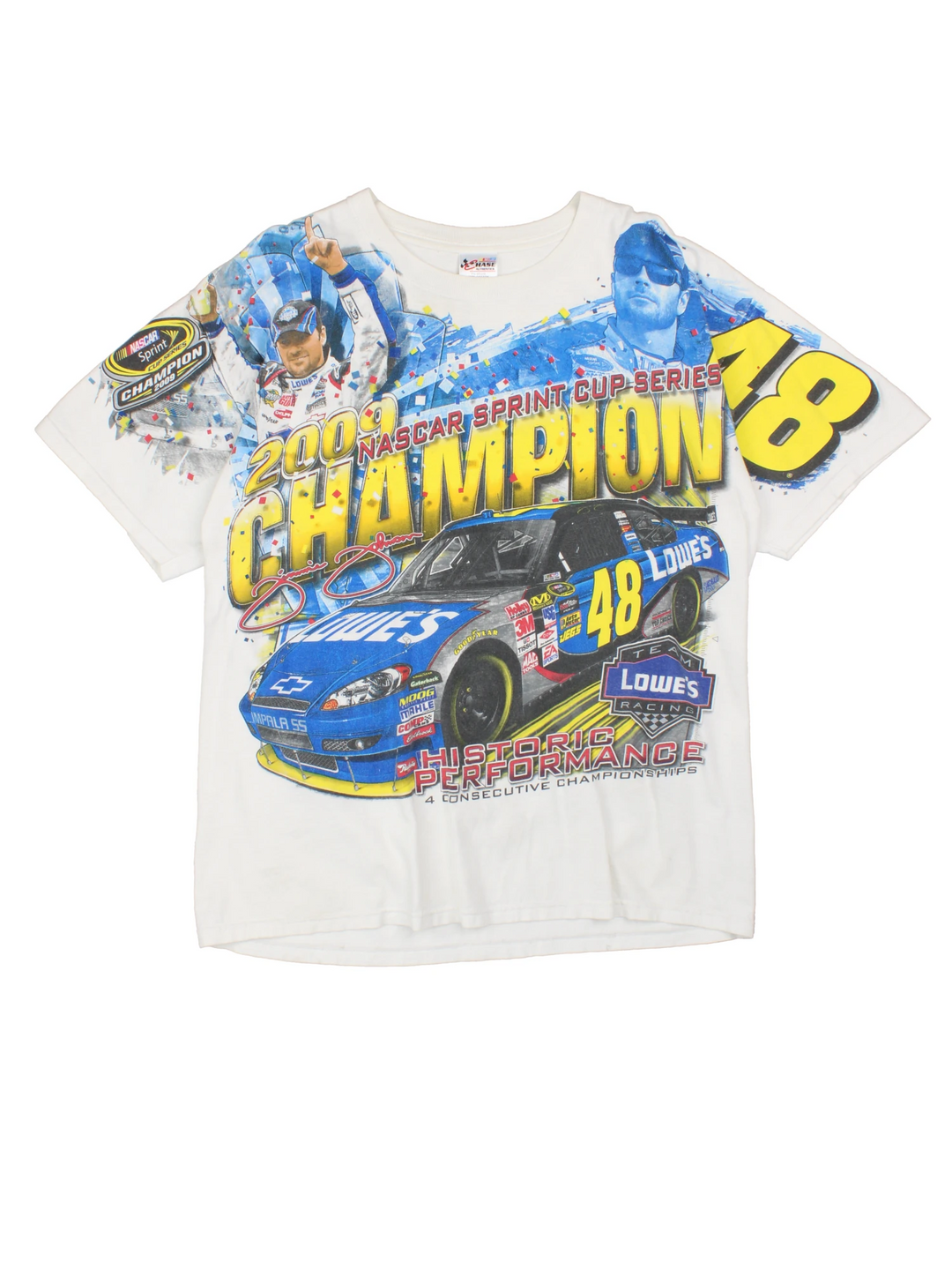 Vintage 2009 Nascar Sprint Cup Series Champion Jimmie Johnson T-Shirt. 