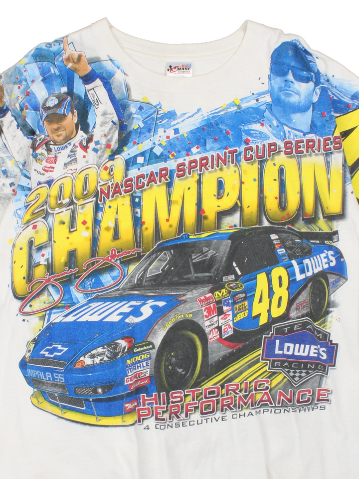 Vintage 2009 Nascar Sprint Cup Series Champion Jimmie Johnson T-Shirt. 