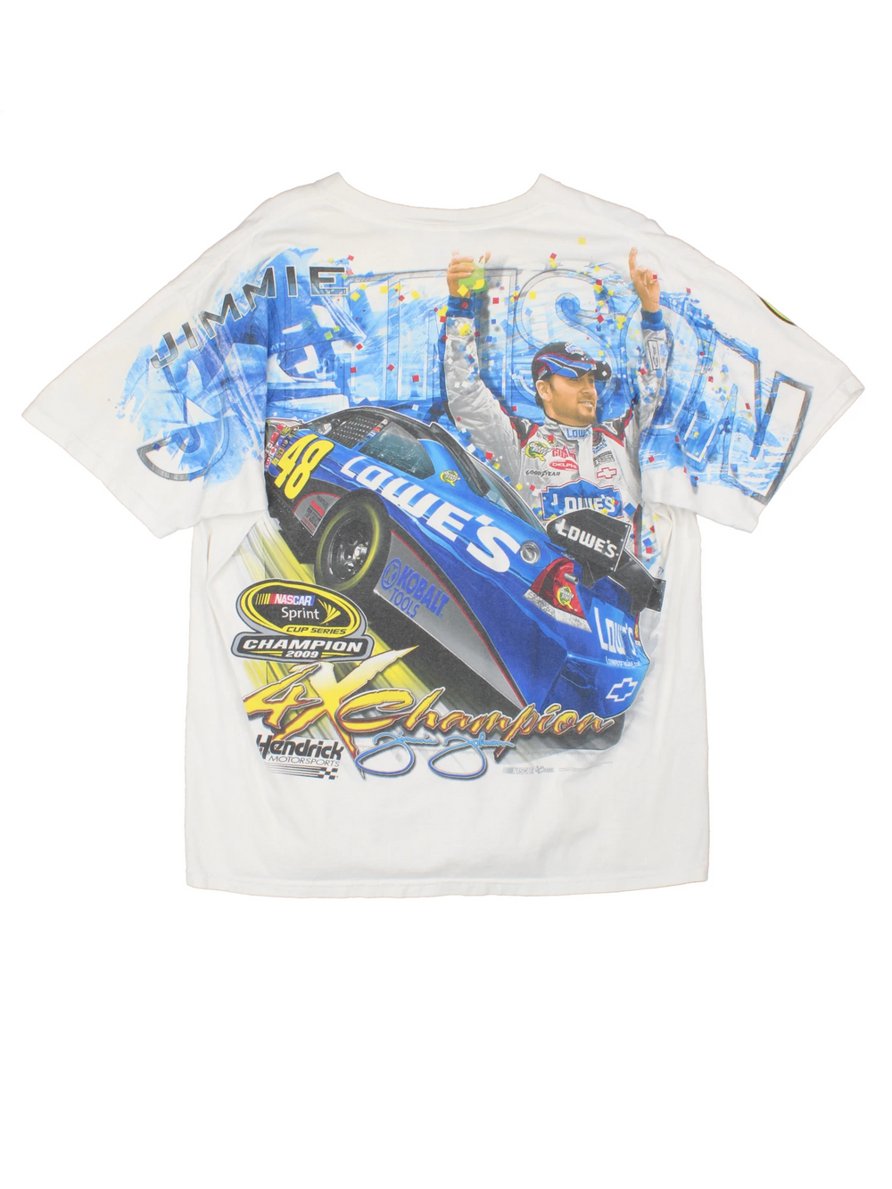 Vintage 2009 Nascar Sprint Cup Series Champion Jimmie Johnson T-Shirt. 