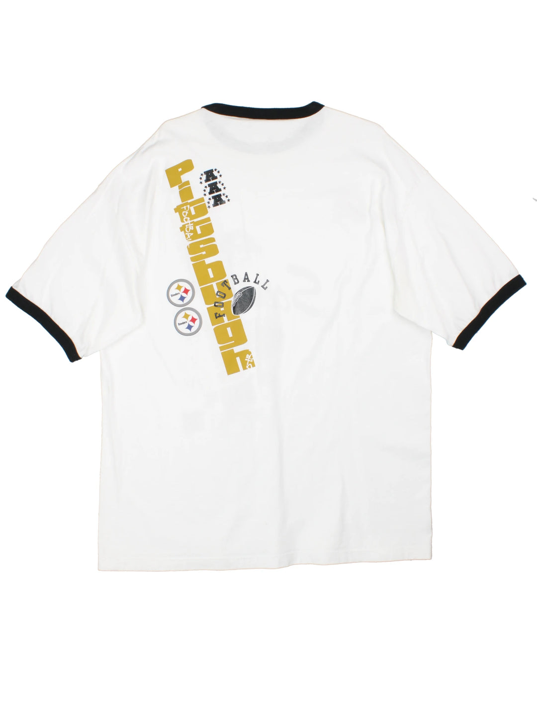 Vintage Pittsburgh Steelers T-Shirt by Lee Sport with large print on the front and back. 