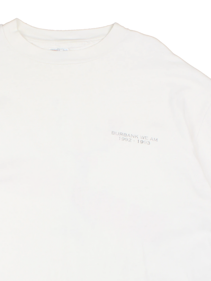 Hanes tee reading 'Burbank We Am 1992-1993' on the front, and a back graphic of the Cat in the Hat with a red 'Burbank' spellout. 