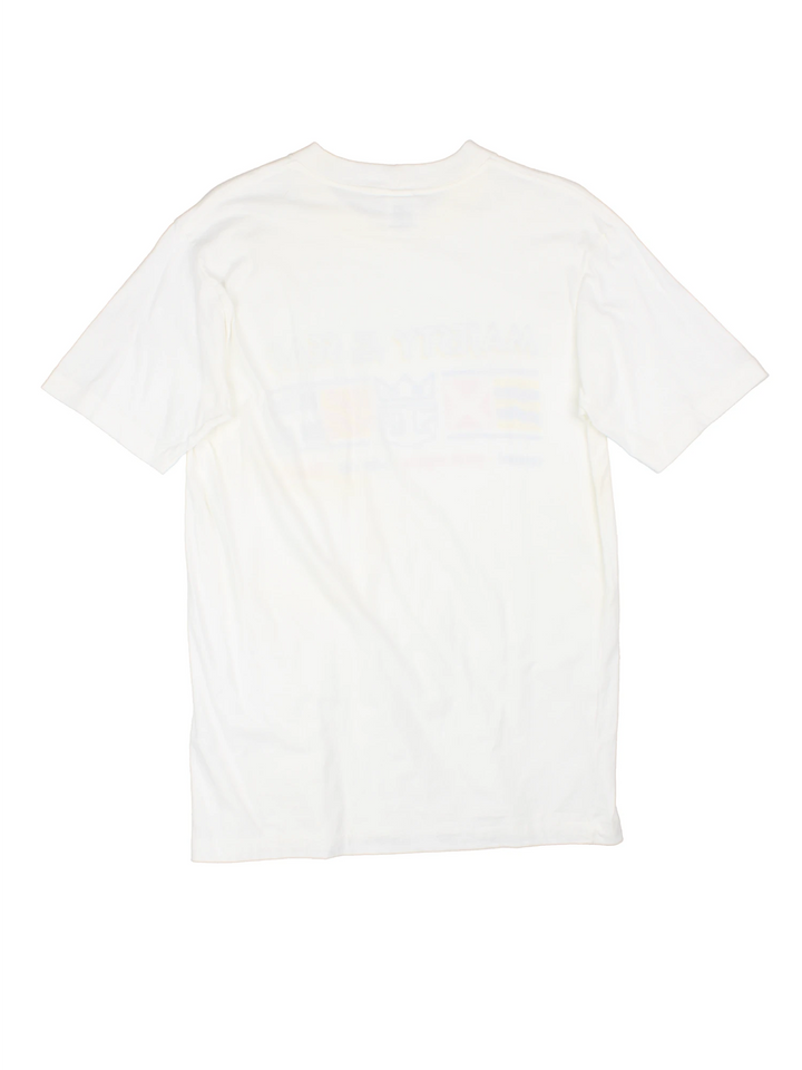 Vintage 90s Royal Caribbean Cruise single stitch T-Shirt with graphic print across the chest.