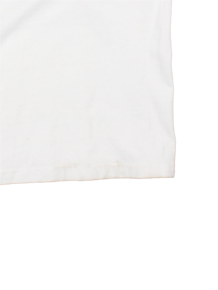 Vintage 90's James Dean Single Stitch T-Shirt in a white colourway with a graphic of him and spell out printed on the front with diamond dust feature.