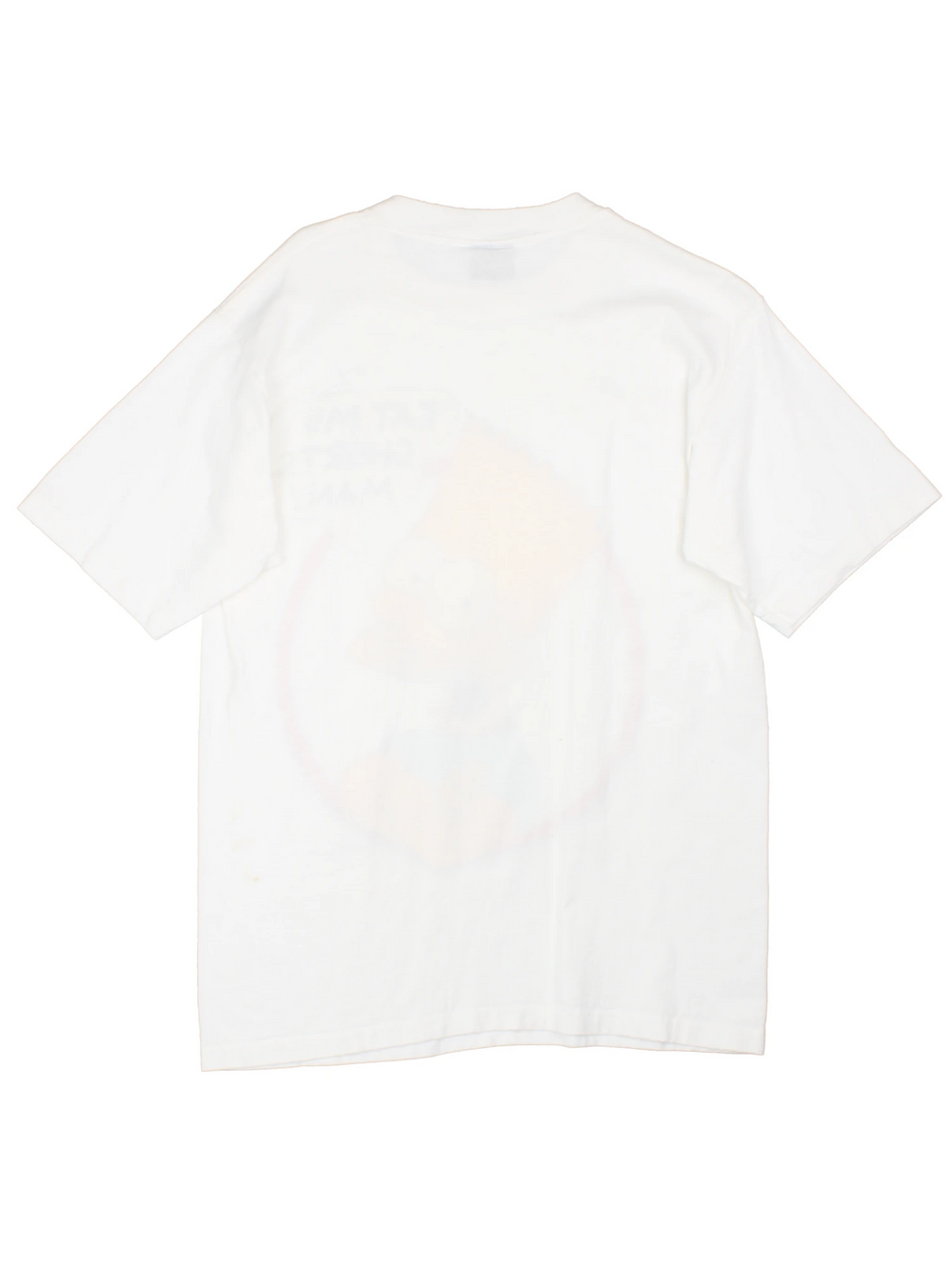 Vintage 1990 The Simspons Bart Eat My Shorts Graphic single stitch T-Shirt by Matt Groening, in a white colourway with the Bart graphic and spell out printed on the front.