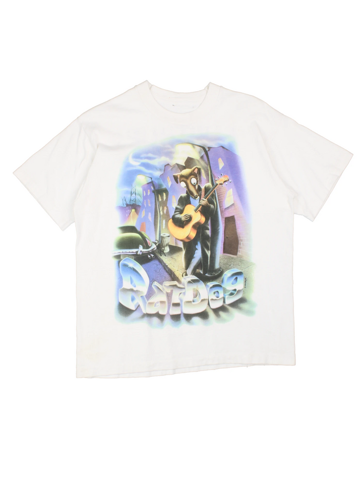 Vintage 1996 Ratdog Furthur Festival Tour T-Shirt in a white colourway with the Ratdog graphic printed on the front and Furthur Festival 1996 spell out printed on the back.