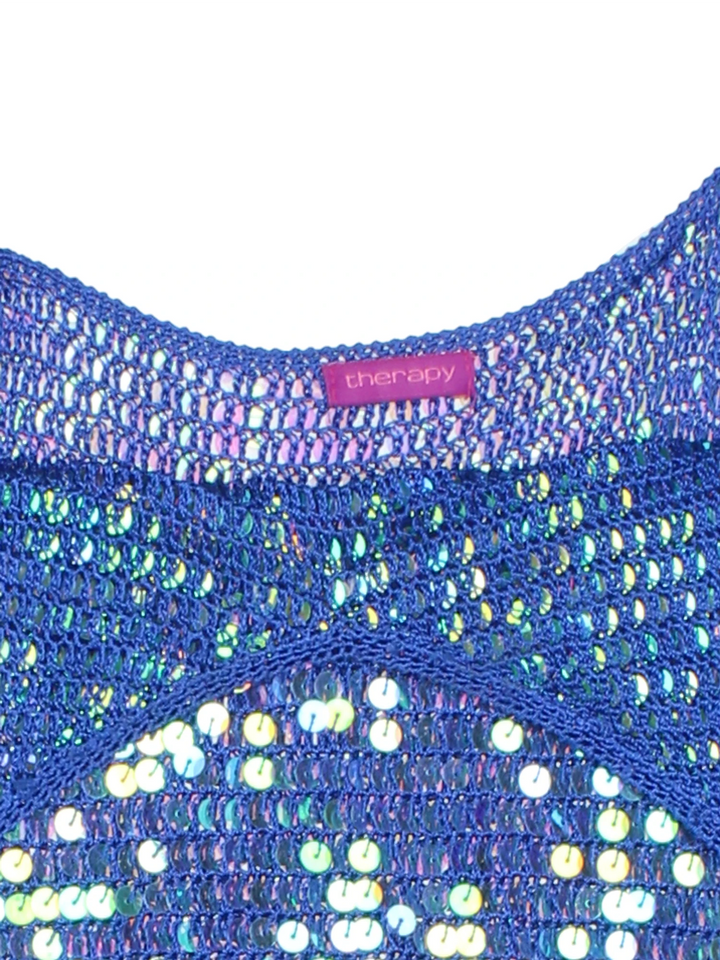 Y2K Blue Sequin Cami Top (Size XS)