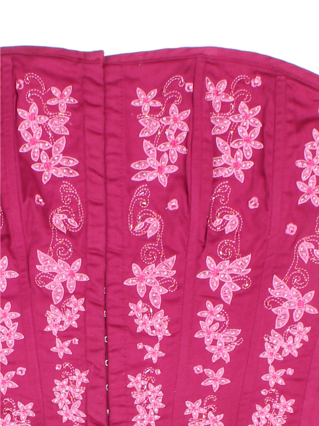 Y2K Embroidered Corset Top (Size S)