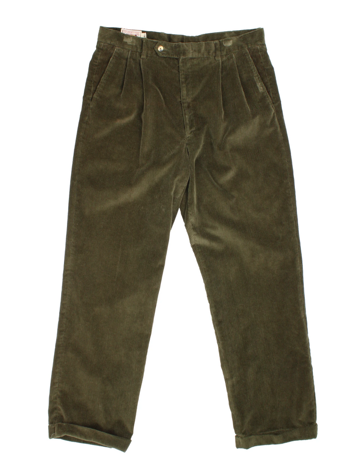 Vintage Corduroy Pleated Trousers (Size XL)