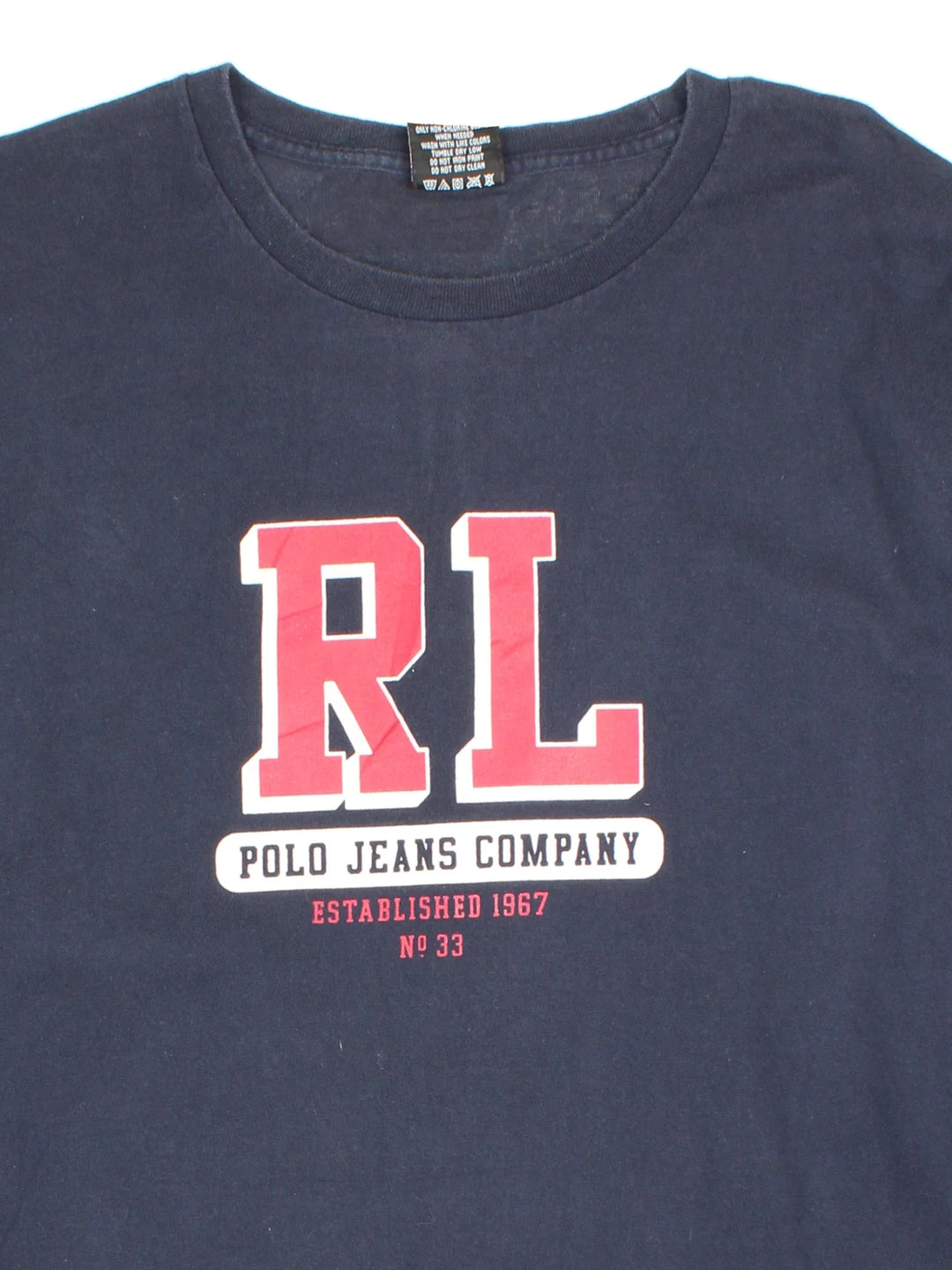Ralph Lauren 67 Polo Jeans Long Sleeve T-Shirt in a blue colourway, with printed logos on the front/sleeves.