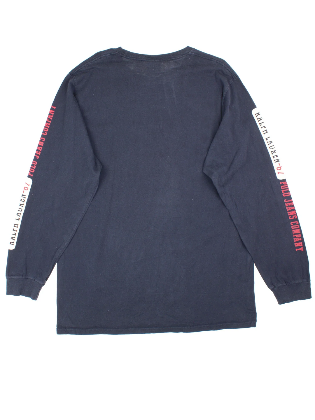 Ralph Lauren 67 Polo Jeans Long Sleeve T-Shirt in a blue colourway, with printed logos on the front/sleeves.