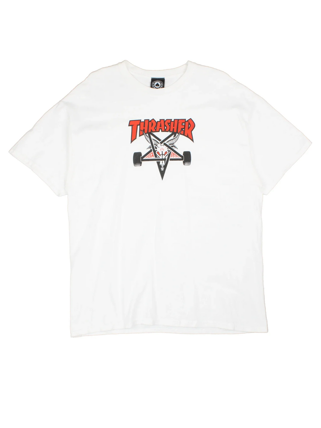 Thrasher Graphic T-Shirt in a white colourway, with printed logo on the front.