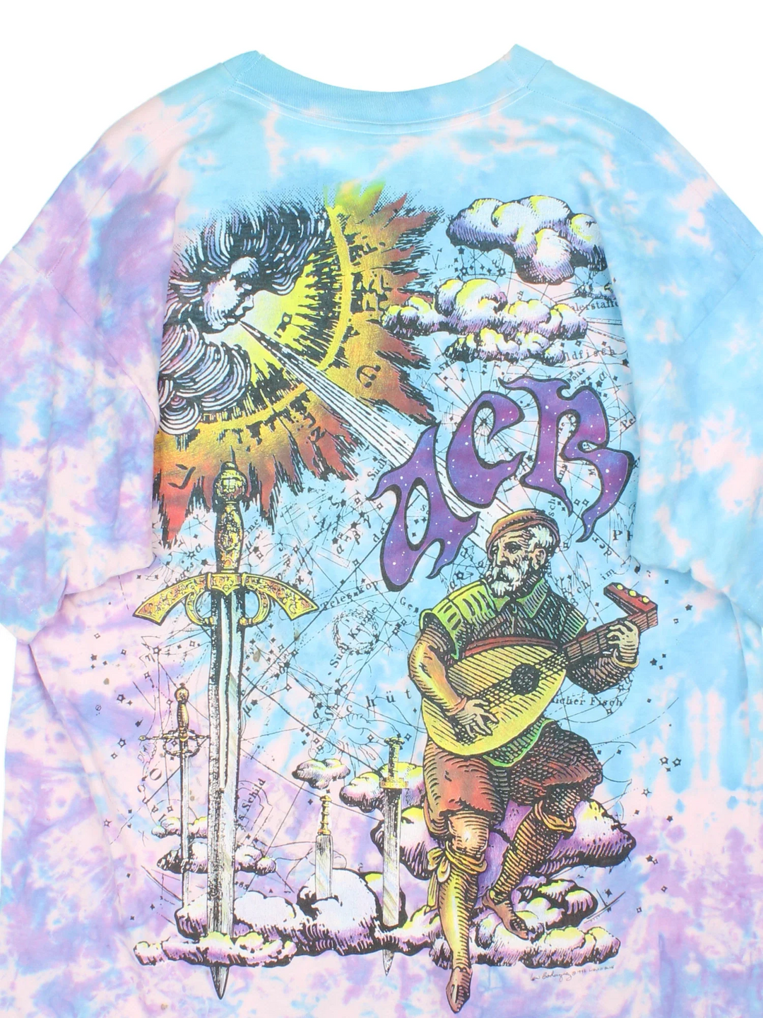 Vintage 1992 Liquid Blue Ian Bohorquez T-Shirt in a multicoloured colourway with all over graphic print.