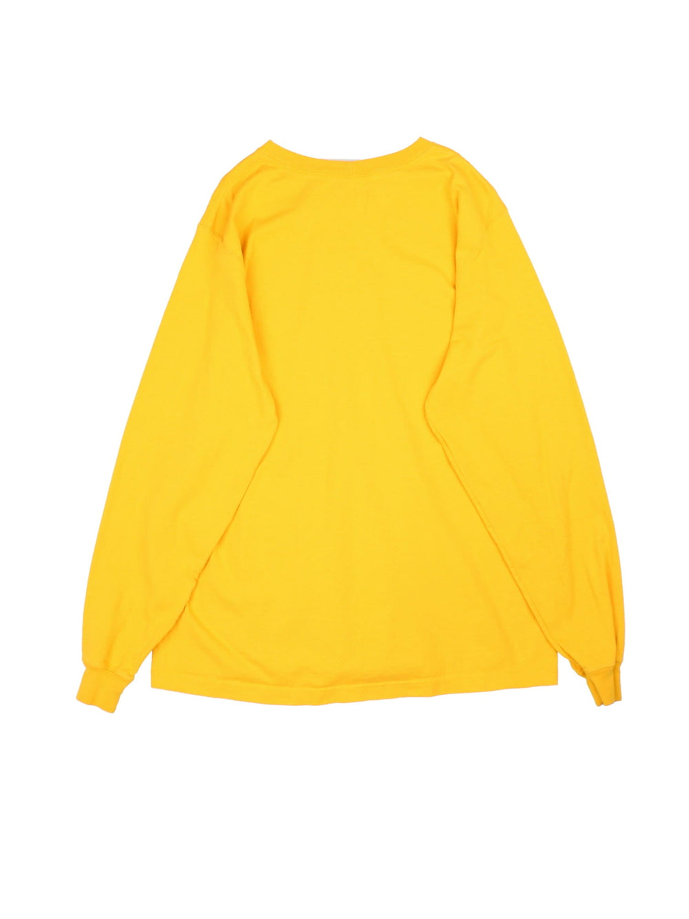 Carhartt Outdoors Long Sleeve T-Shirt in a yellow colourway with the spell out logo printed across the front.