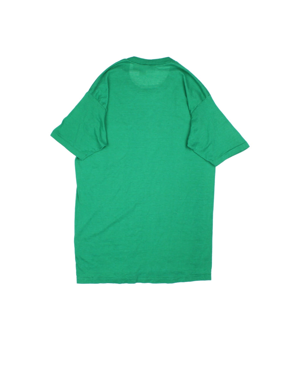 Vintage 80's University Of Notre Dame Graphic Single Stitch T-Shirt in a green colourway with the logo and spell out printed on the front.