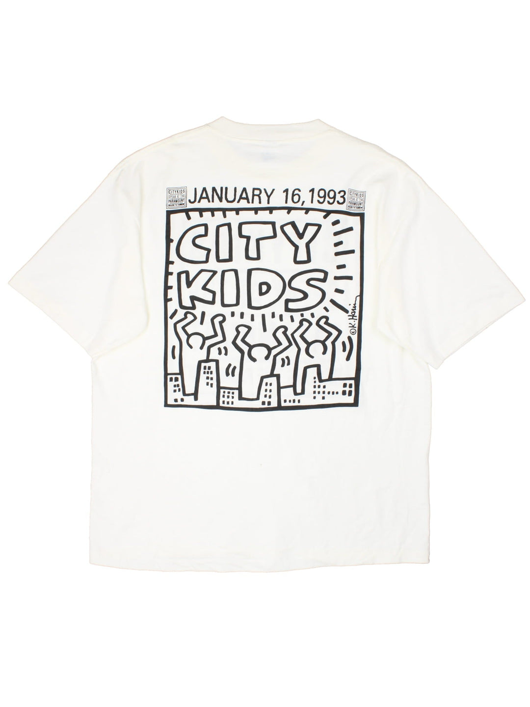 Vintage 90's City Kids Graphic T-Shirt in a white colourway with large graphic on the front and back.