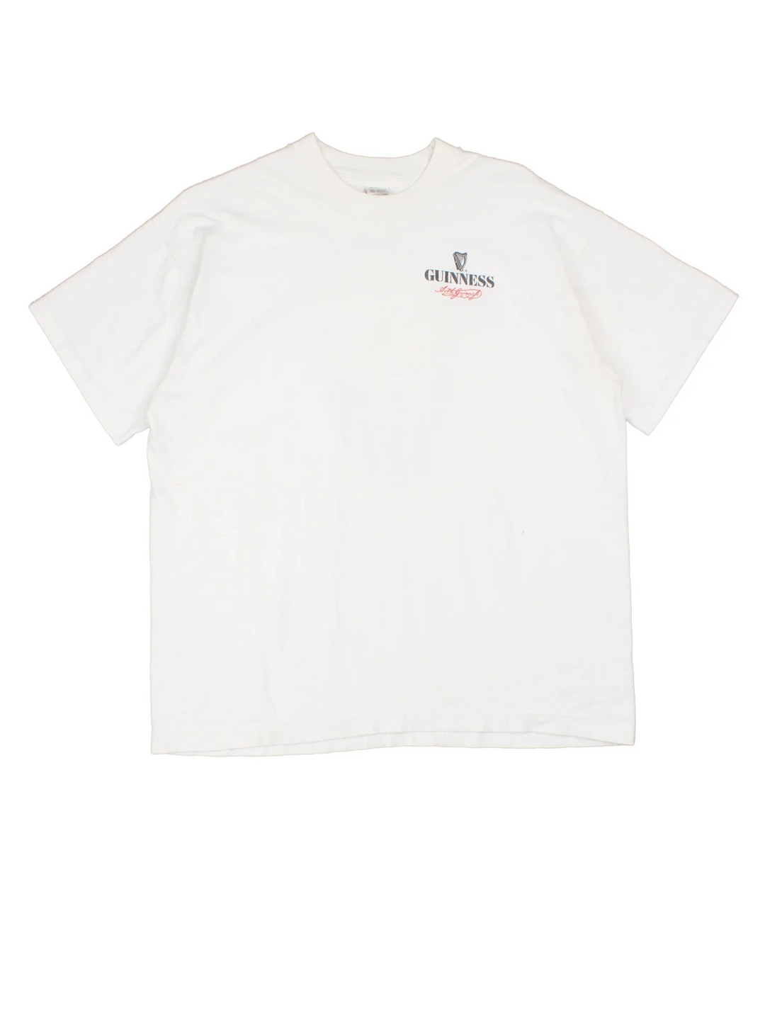 Vintage 90's Guinness St Patricks Day T-Shirt in a white colourway, with graphic printed on the front/back.