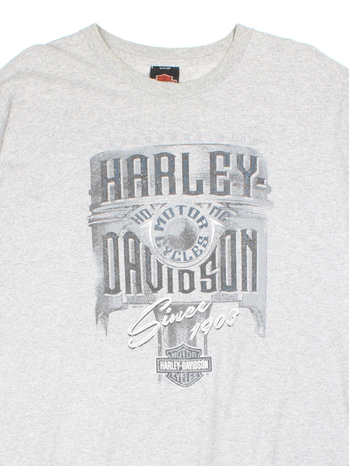 Vintage Harley-Davidson Folsom T-Shirt in a grey colourway, with the logo printed on front and back.