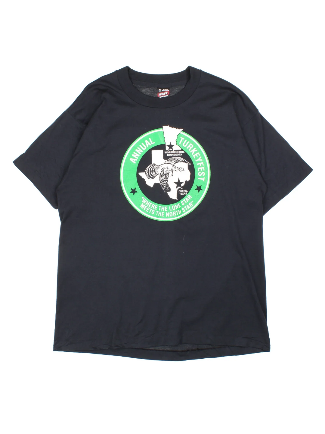 Vintage Texas Turkey Fest Graphic T-Shirt in a black colourway. Graphic printed on the front.