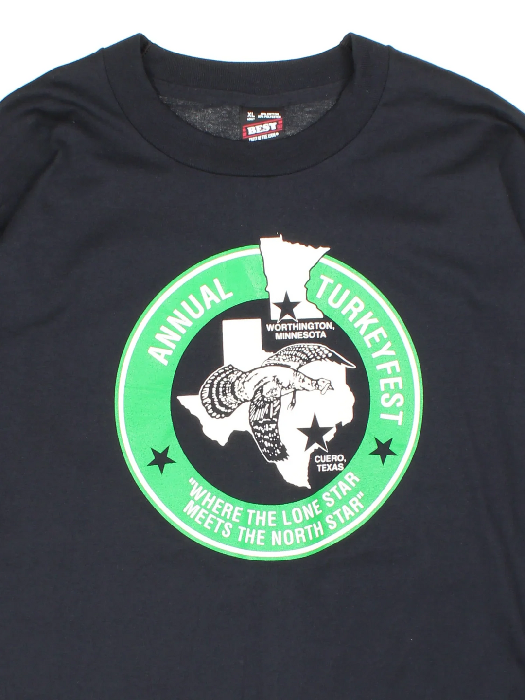 Vintage Texas Turkey Fest Graphic T-Shirt in a black colourway. Graphic printed on the front.
