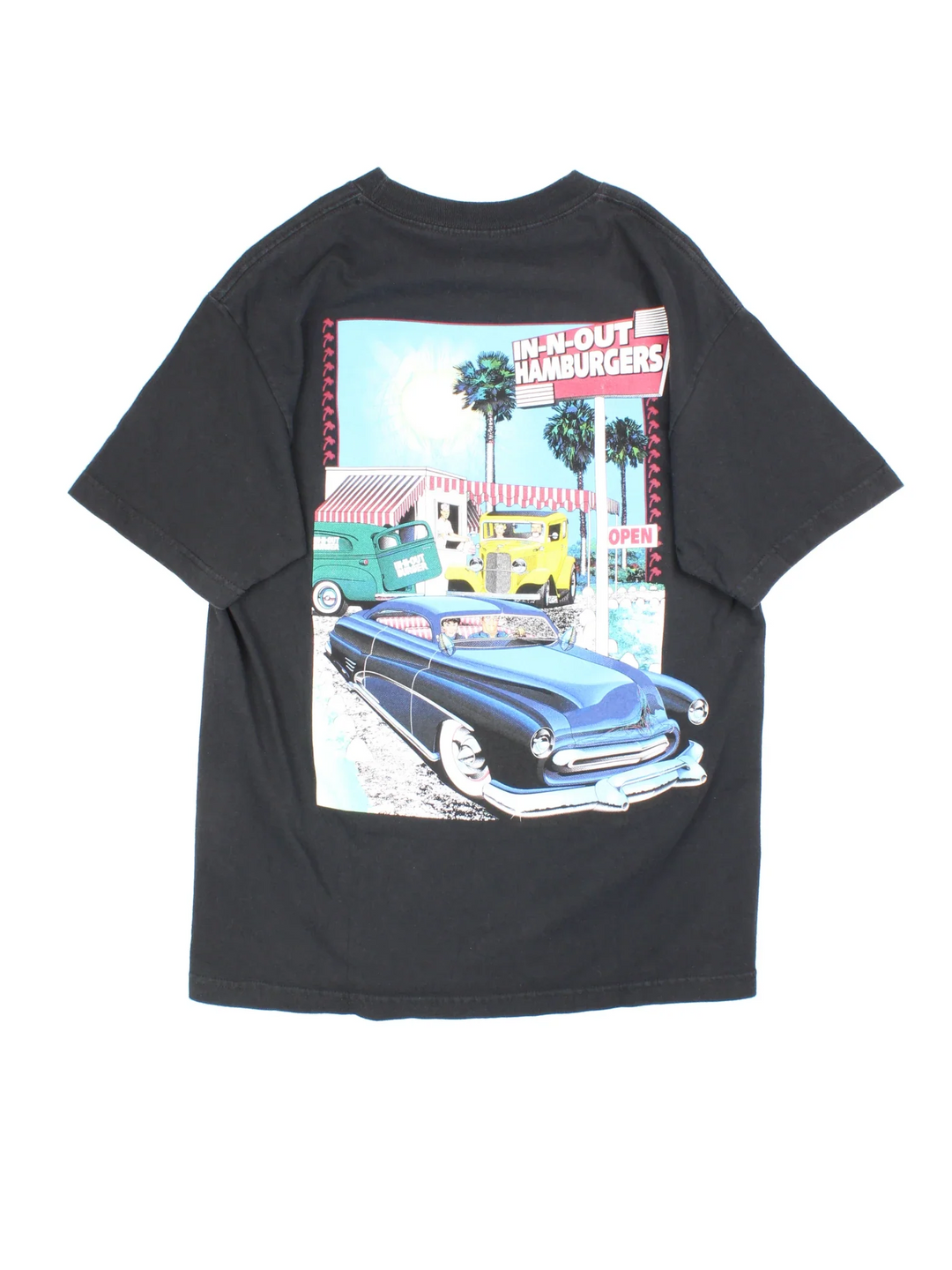 Vintage In N Out Burger Graphic T-Shirt in a black colourway, with graphic printed on the front and back.