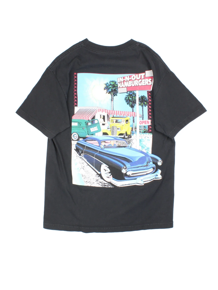Vintage In N Out Burger Graphic T-Shirt in a black colourway, with graphic printed on the front and back.