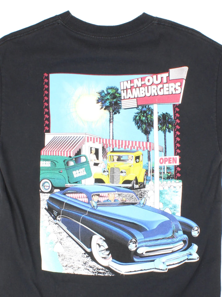 Vintage In N Out Burger Graphic T-Shirt in a black colourway, with graphic printed on the front and back.