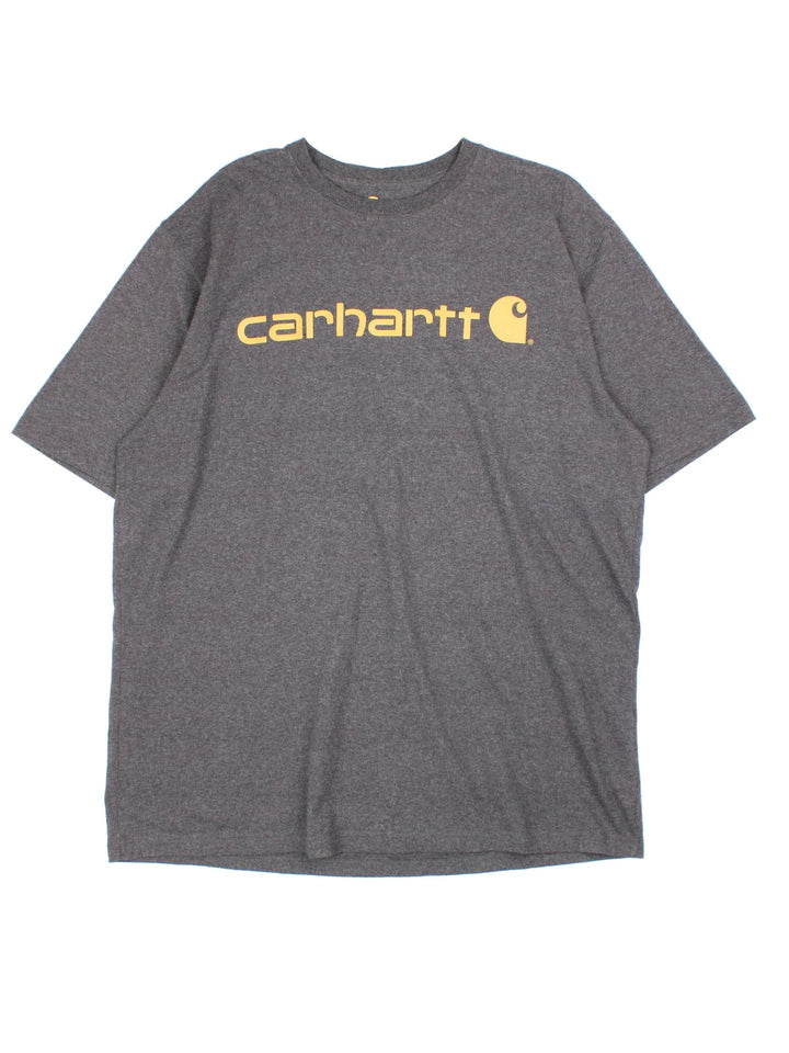 Carhartt T-Shirt in a grey colourway with the logo printed across the front.