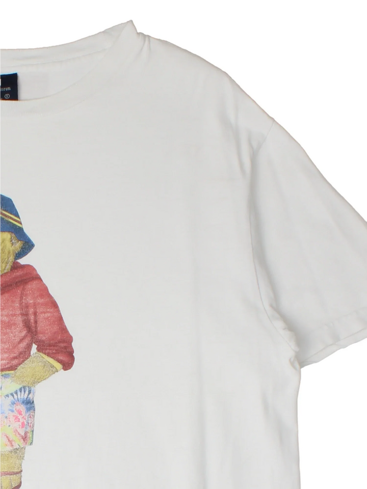 Vintage Ralph Lauren Polo Bear T-Shirt in a white colourway with the logo and bear printed on the front.