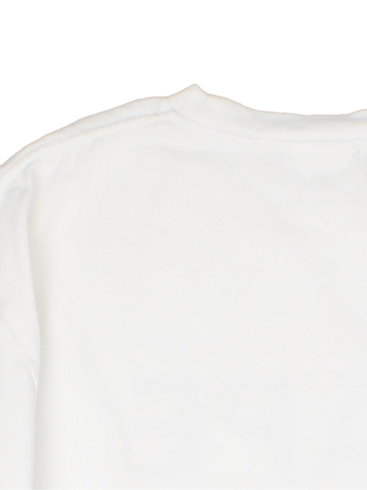 A Bathing Ape Bape T-Shirt in a white colourway with the logo and spell out printed  on the front.