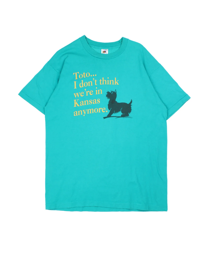 Vintage The Wizard Of Oz Graphic T-Shirt in a blue colourway with graphic printed on the front.