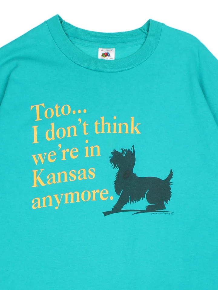 Vintage The Wizard Of Oz Graphic T-Shirt in a blue colourway with graphic printed on the front.
