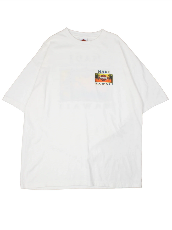 Harley-Davidson Maui T-Shirt in a white colourway, with graphic printed on the front and back.