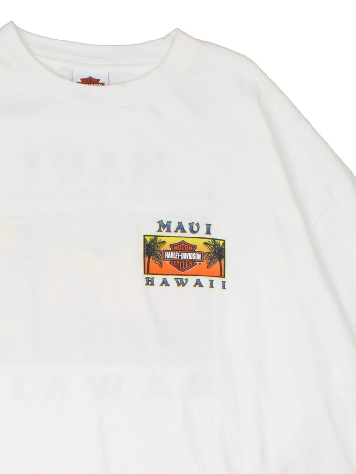 Harley-Davidson Maui T-Shirt in a white colourway, with graphic printed on the front and back.