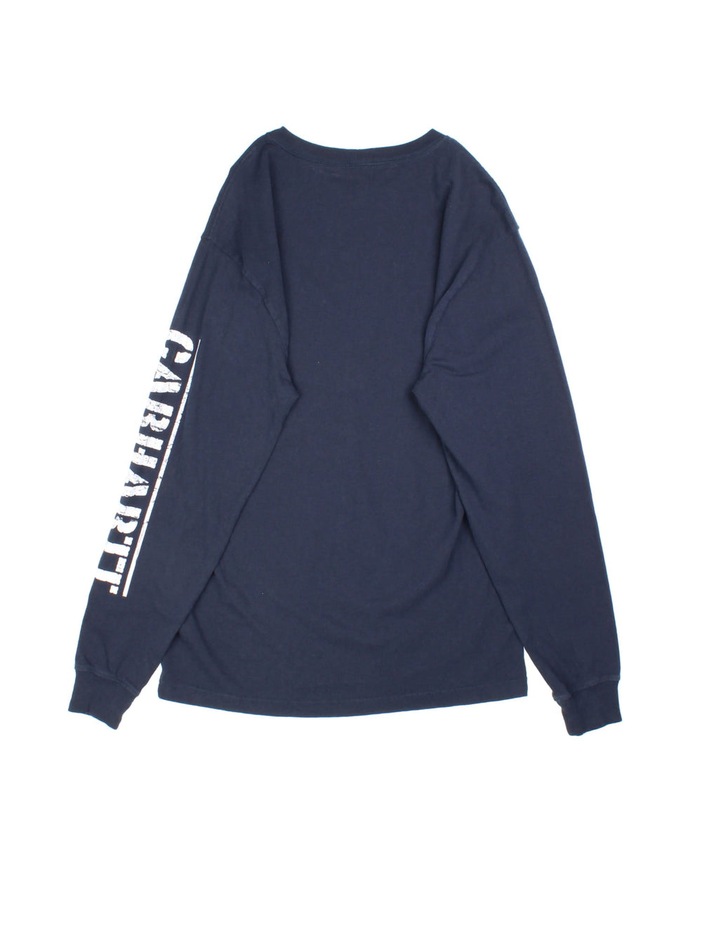 Carhartt T-Shirt in a blue colourway with pocket on the front and large logo along the sleeve.