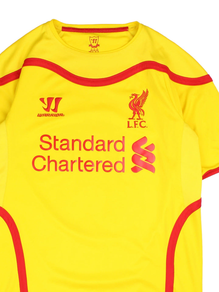 Vintage Liverpool 2014-15 Away Football Shirt in the yellow colourway with Gerrard 8 Legend on the back.