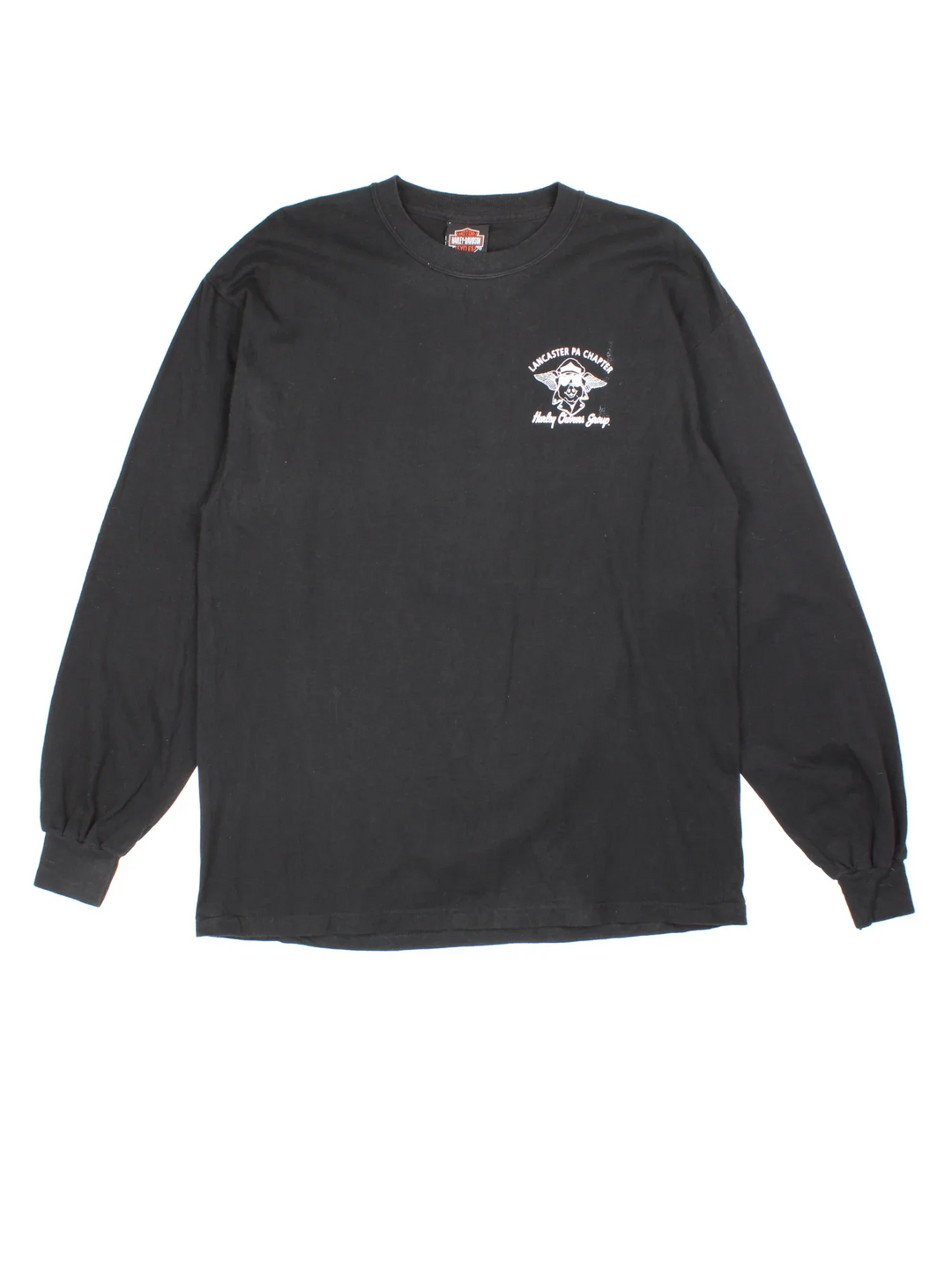 Harley-Davidson Long Sleeve T-Shirt in a black colourway with small logo on the front chest and large graphic across the back.