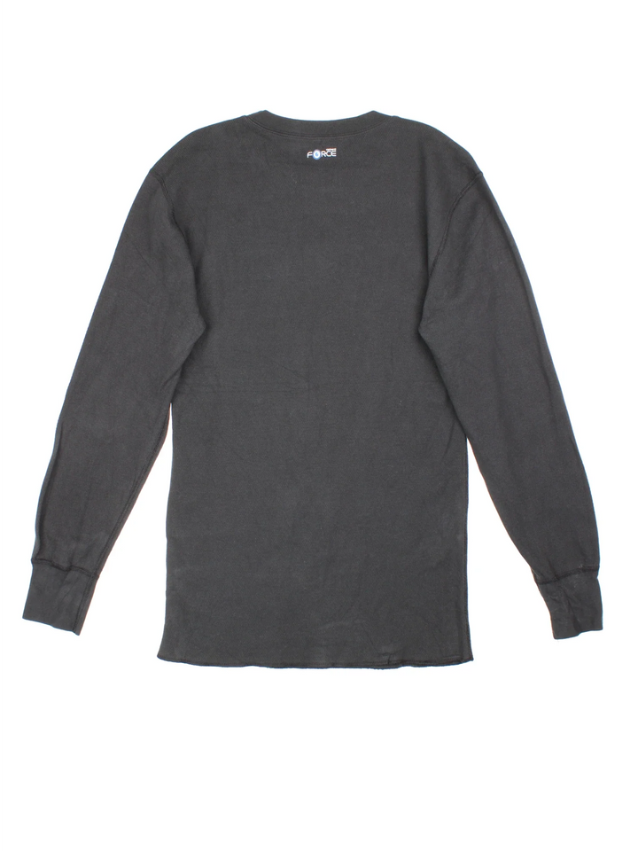 Carhartt Long Sleeve T-Shirt in a black colourway with waffle textured fabric